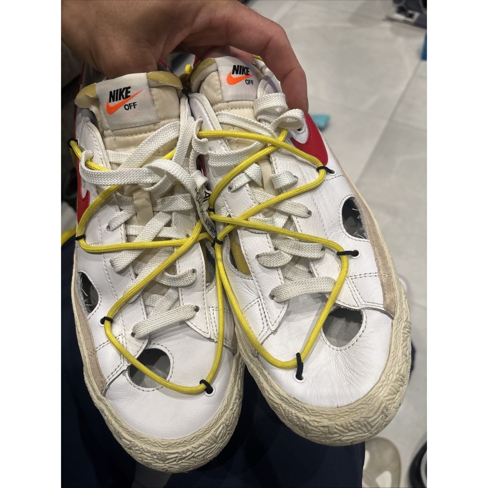 Size 12 - Off-White x Nike Blazer Low White University Red - Picture 2 of 6